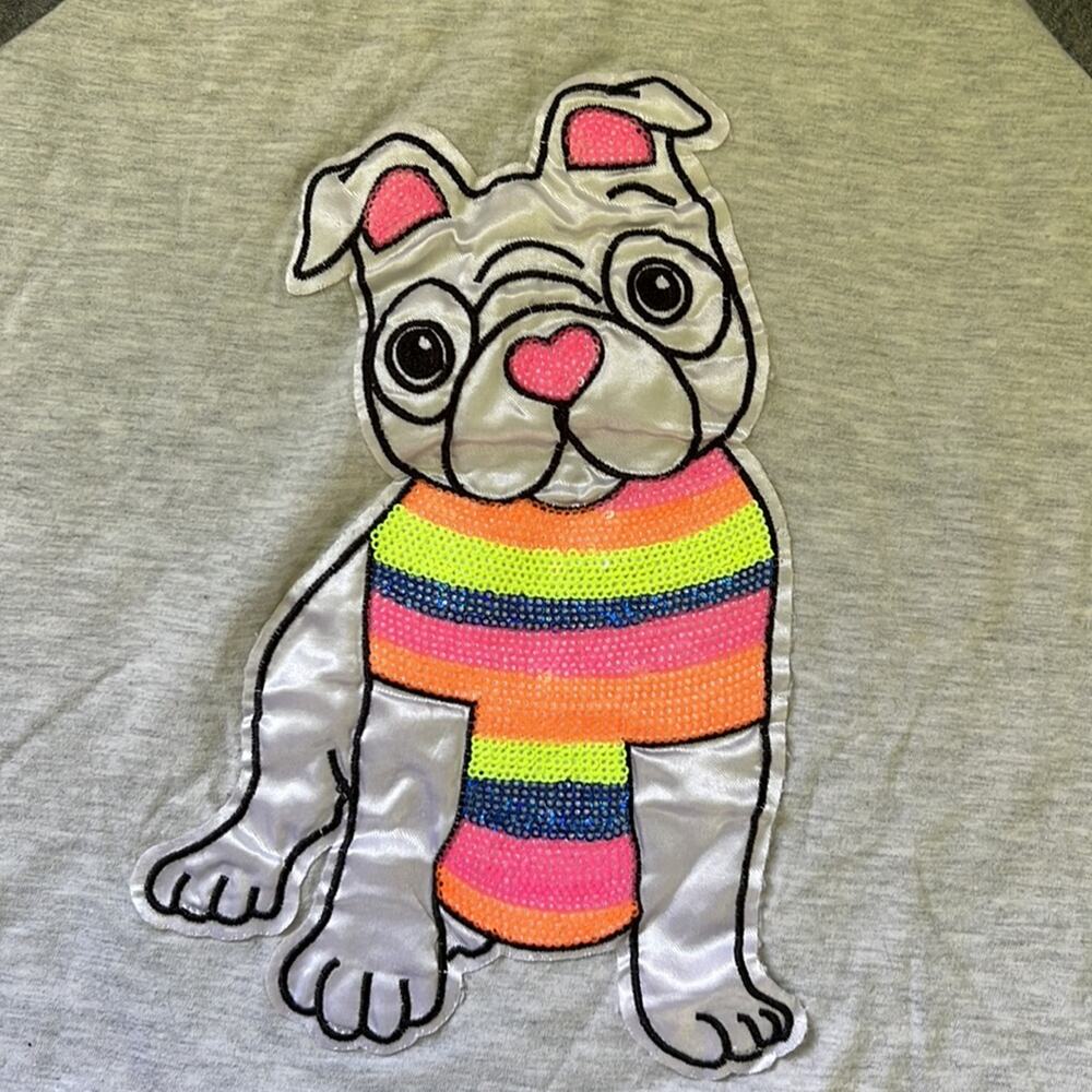 5 for $20 Justice Active Heathered Gray Sequin Dog Graphic Short Sleeve Tee - Picture 6 of 8